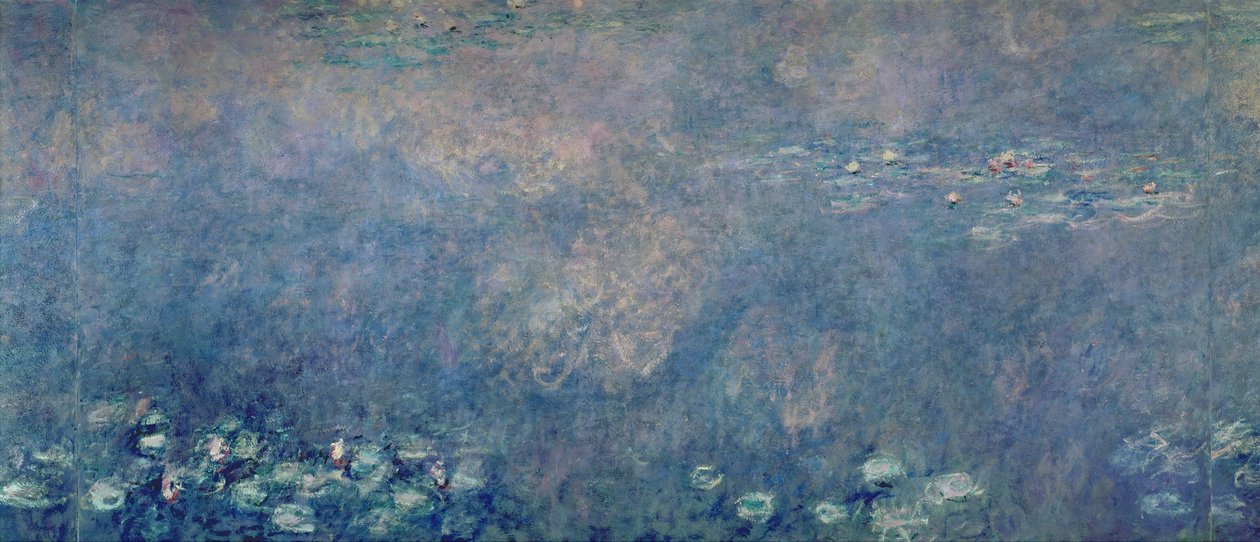 Lilie wodne: Dwie wierzby płaczące, środkowa lewa część, 1914-18 (patrz także 75700, 75702-03) autorstwa Claude Monet