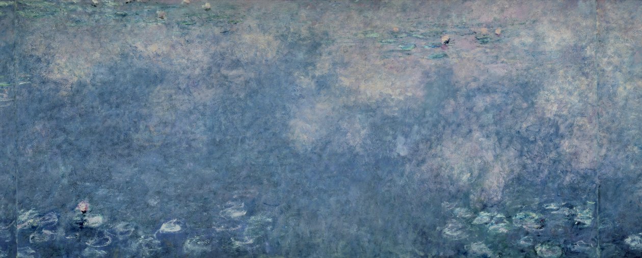 Lilie wodne: Dwie wierzby płaczące, środkowa prawa część, 1914-18 (patrz także 75700-01, 75703) autorstwa Claude Monet