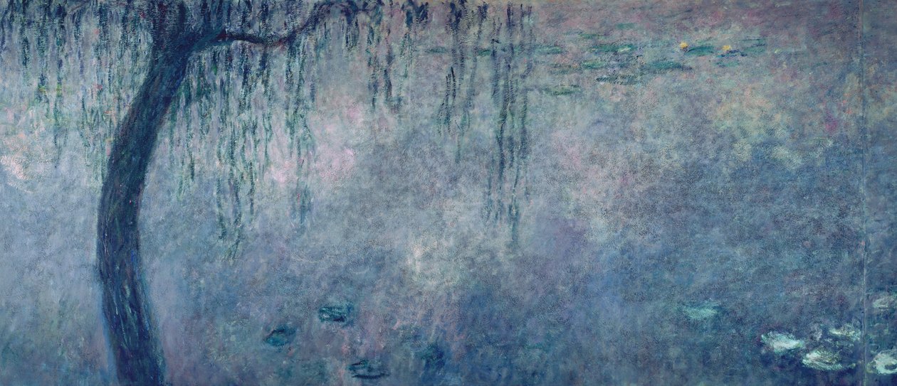 Lilie wodne: Dwie wierzby płaczące, lewa część, 1914-18 (patrz także 75701-03) autorstwa Claude Monet