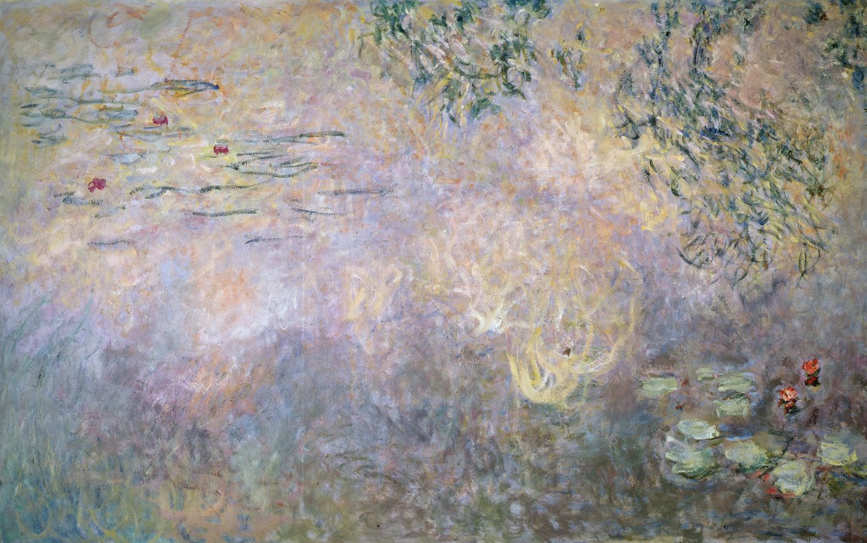 Detal lilie wodne w dolnej części, 1910 autorstwa Claude Monet