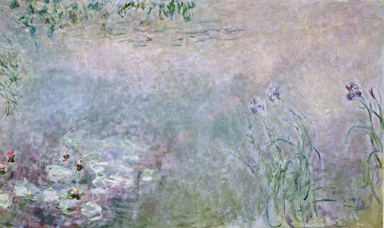 Lilie wodne detal górnej części, ok. 1910 olej na płótnie autorstwa Claude Monet