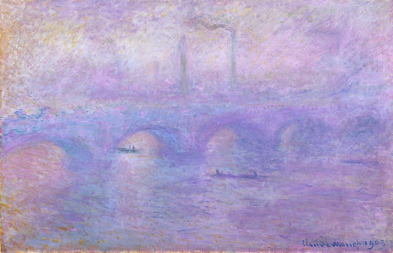 Most Waterloo we mgle, 1899-1901 autorstwa Claude Monet