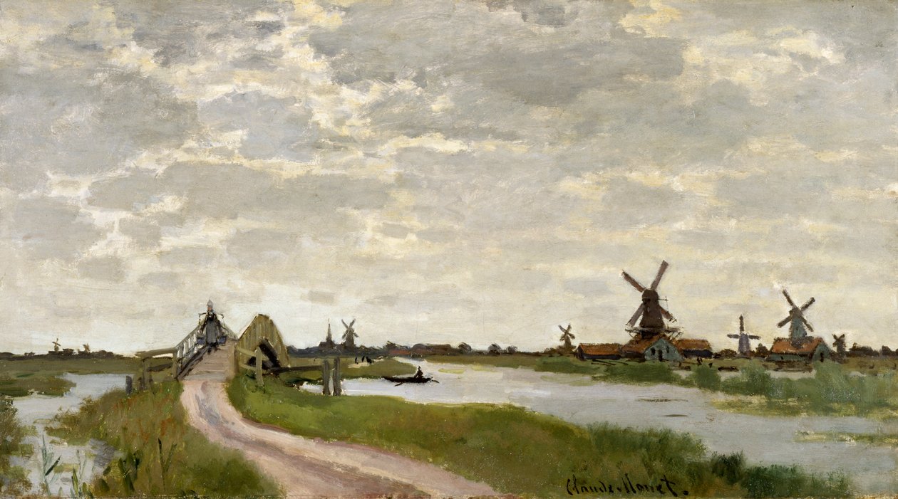 Wiatraki w pobliżu Zaandam autorstwa Claude Monet