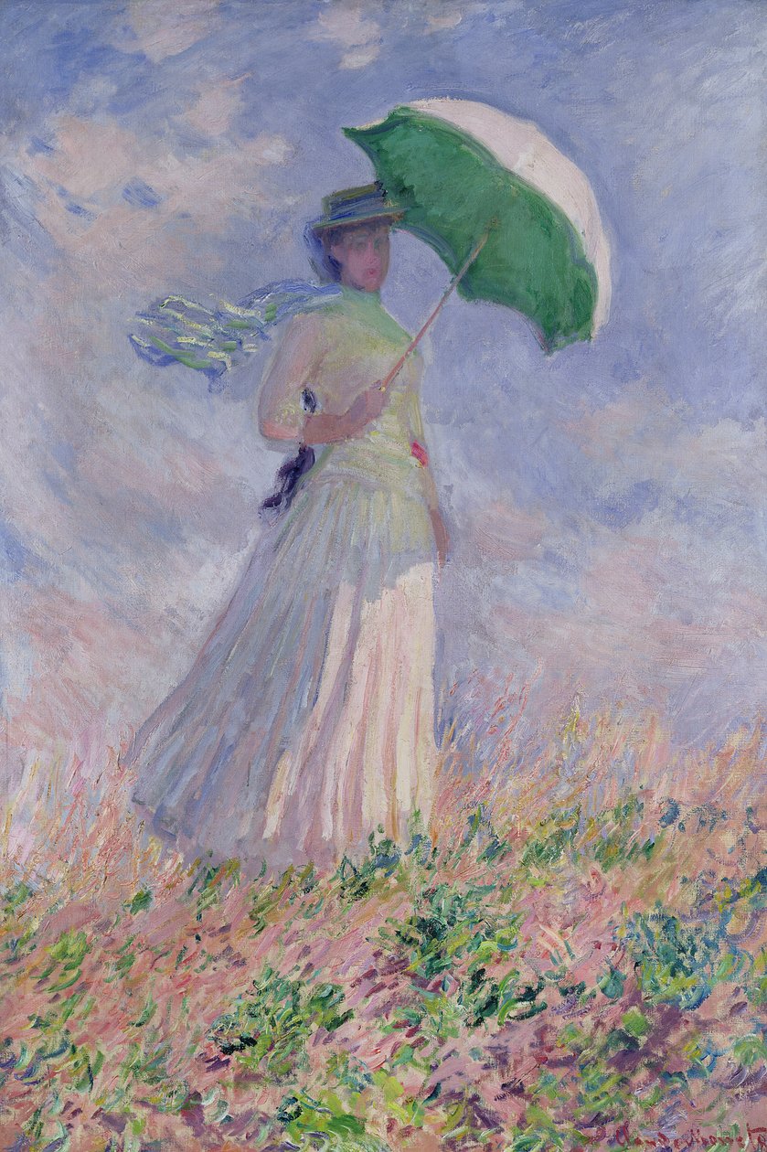Kobieta z parasolem zwrócona w prawo, 1886 autorstwa Claude Monet