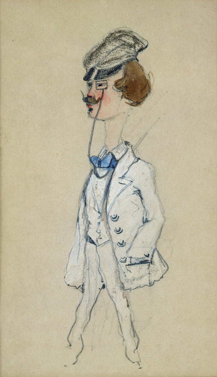 Młody człowiek z monoklem, 1857 (pastel i wc na papierze) autorstwa Claude Monet