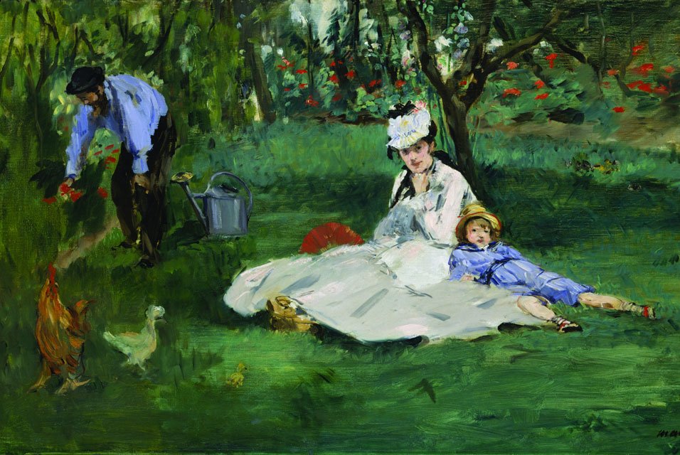 Édouard Manet – Rodzina Monet w swoim ogrodzie w Argenteuil autorstwa Claude Monet