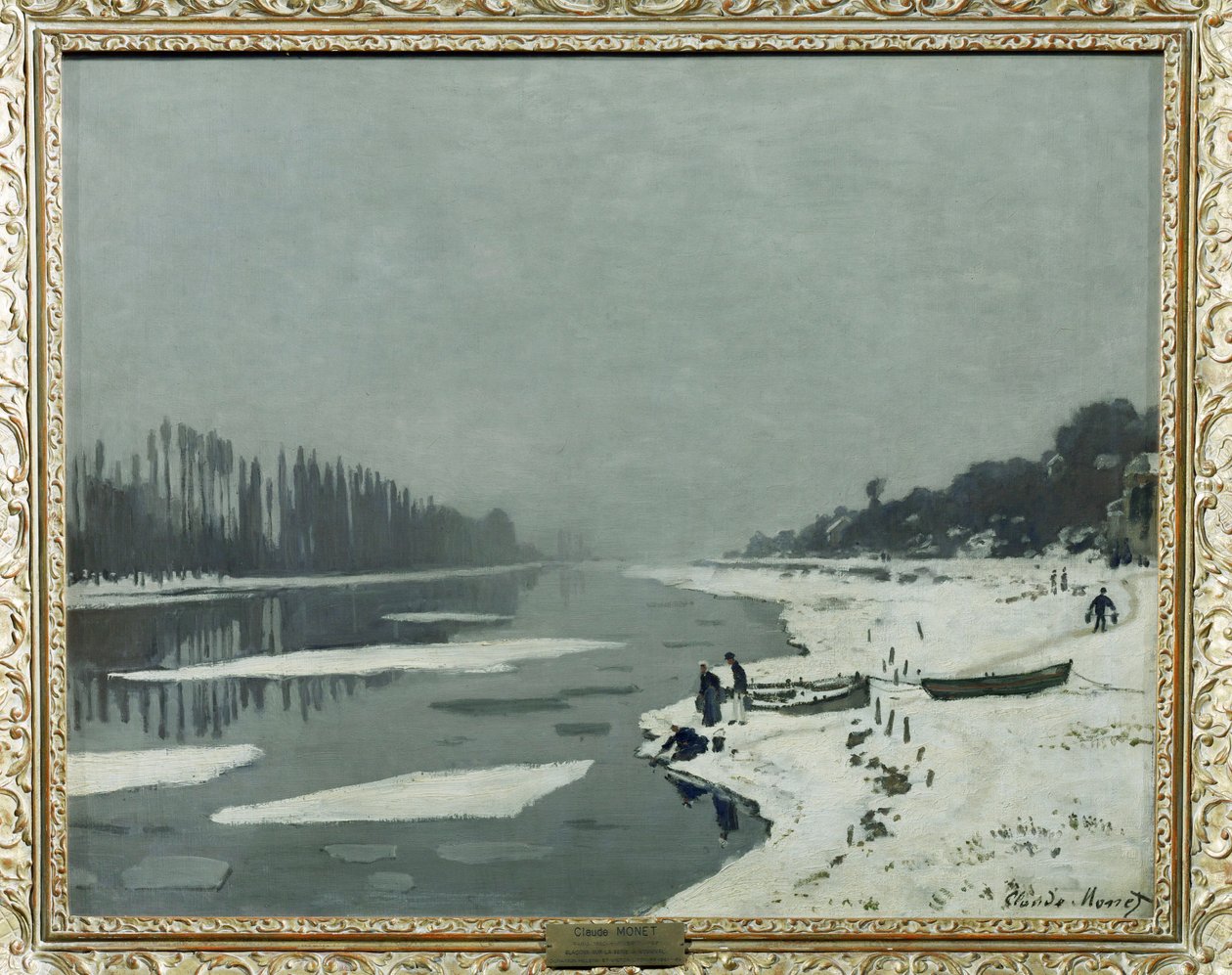 Lodowce na Sekwanie w Bougival ... autorstwa Claude (follower of) Monet