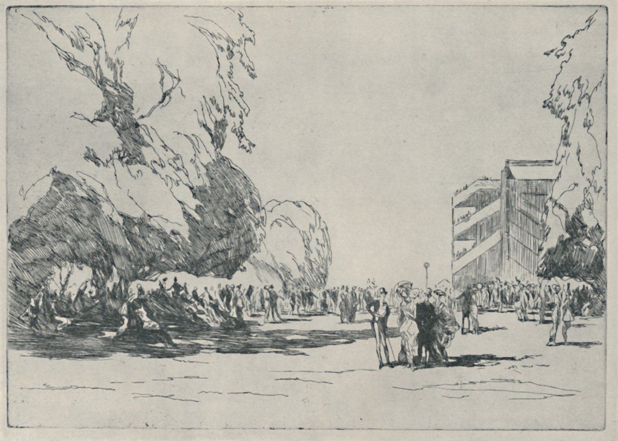 Ascot - Padok, 1914, 1920 autorstwa Claude Allin Shepperson