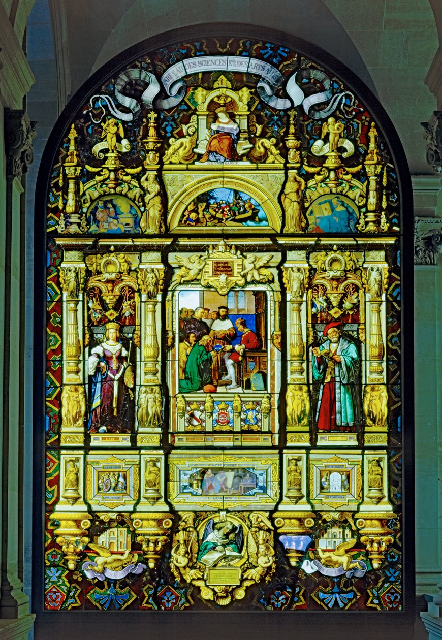 Królewska manufaktura porcelany z Sevres Okno witrażowe (witraż) autorstwa Claude Amie Chenavard