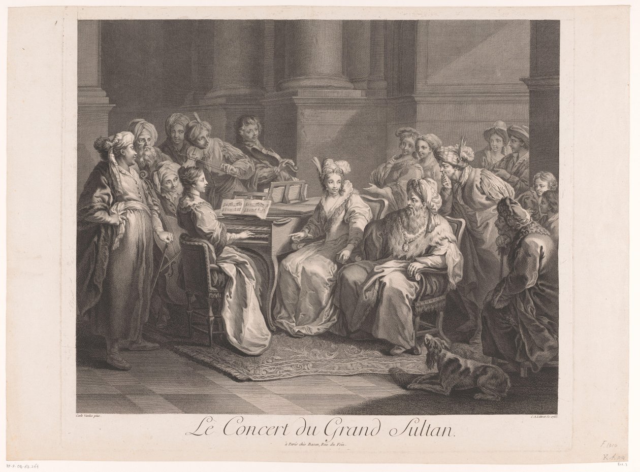 Koncert dla sułtana Le Concert du Grand Sultan (tytuł na obiekcie) autorstwa Claude Antoine Littret de Montigny