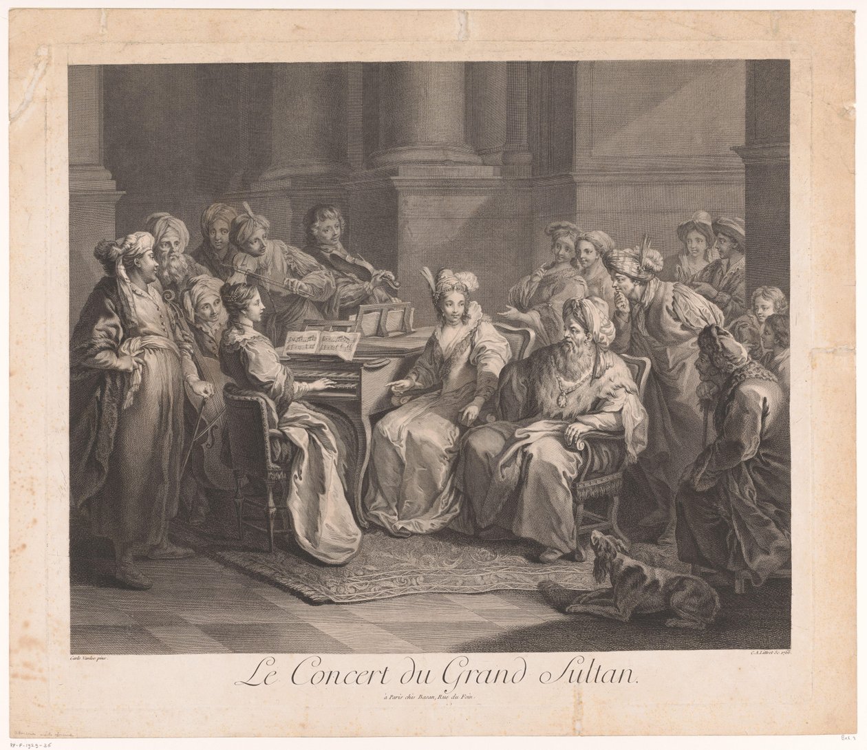 Koncert dla sułtana Le Concert du Grand Sultan (tytuł na obiekcie) autorstwa Claude Antoine Littret de Montigny