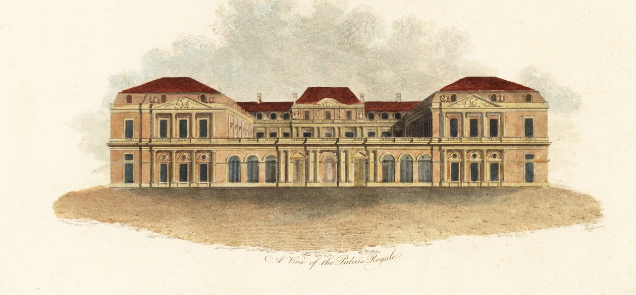 Widok na Palais-Royal, Paryż autorstwa Claude Aubriet