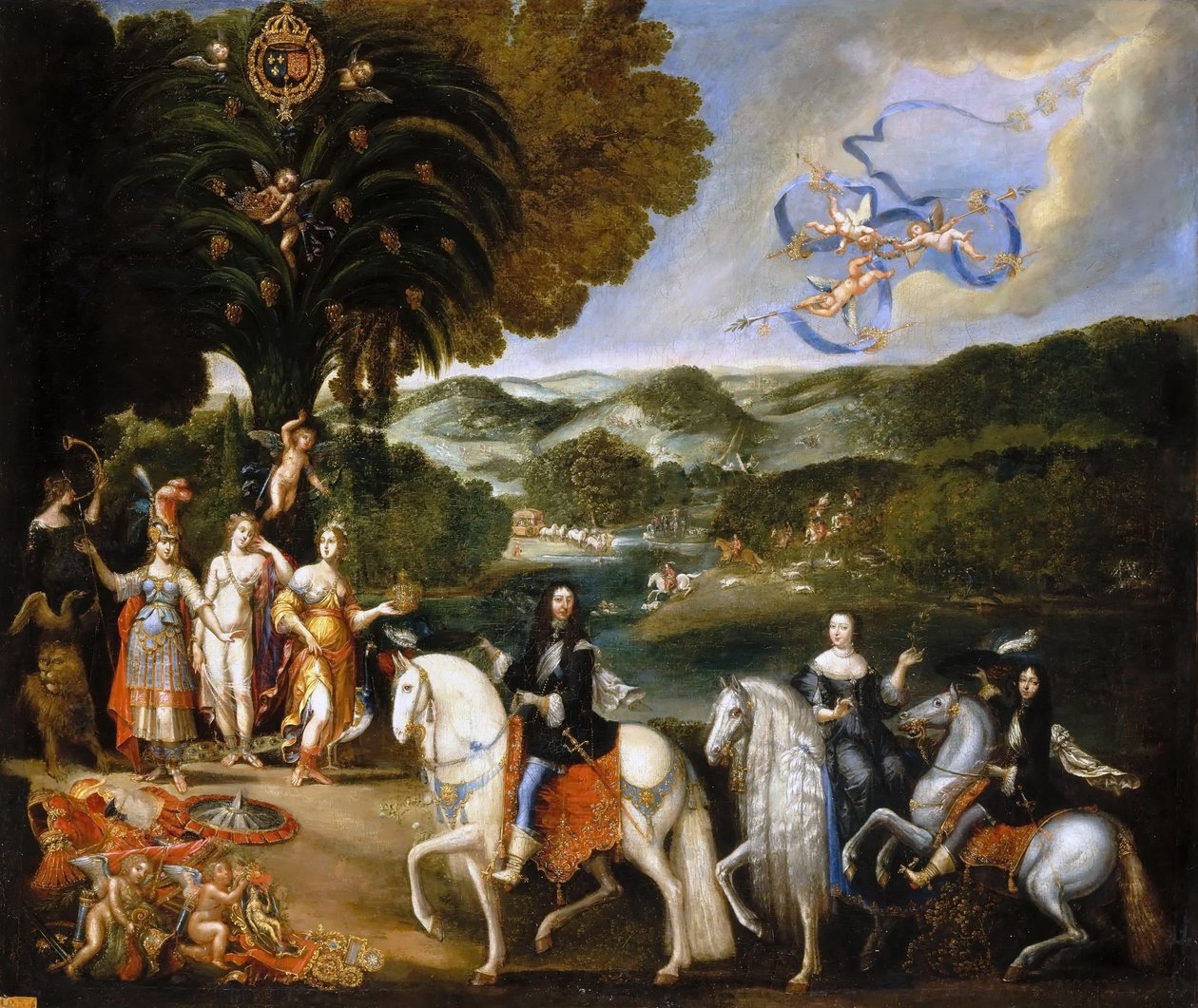 Alegoria traktatu pirenejskiego Alegoria małżeństwa Ludwika XIV autorstwa Claude Deruet