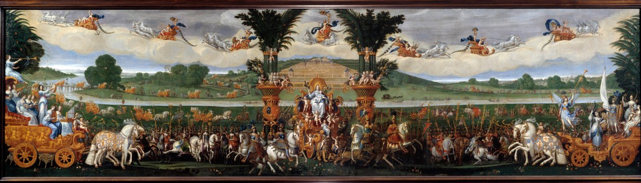 Cztery żywioły: Ziemia lub Triumf Anny Austriaczki: alegoryczny obraz przedstawiający Annę Austriaczkę (1601-1666) w centrum królową Francji, reprezentowana jest w Ceres, bogini rolnictwa i fecondite. W tle widziany z Saint autorstwa Claude Deruet
