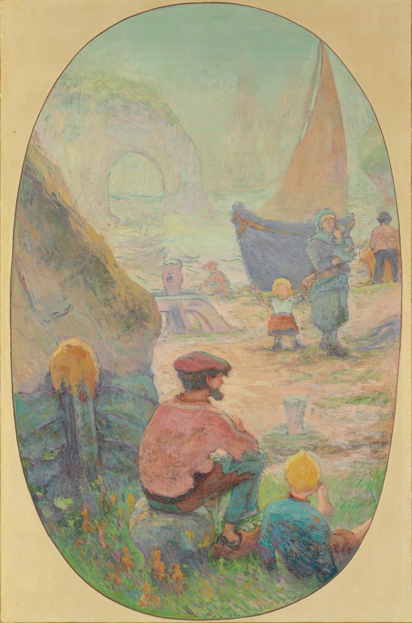 Rybacy w Etretat; Rybacy w Etretat autorstwa Claude Emile Schuffenecker