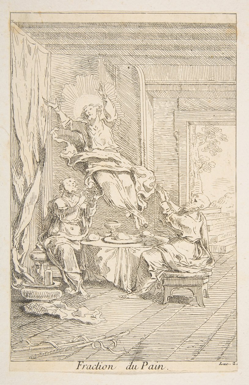 Podział Chleba.n.d. Twórcy: Claude Gillot, Jacques Gabriel Huquier. autorstwa Claude Gillot, Jacques Gabriel Huquier
