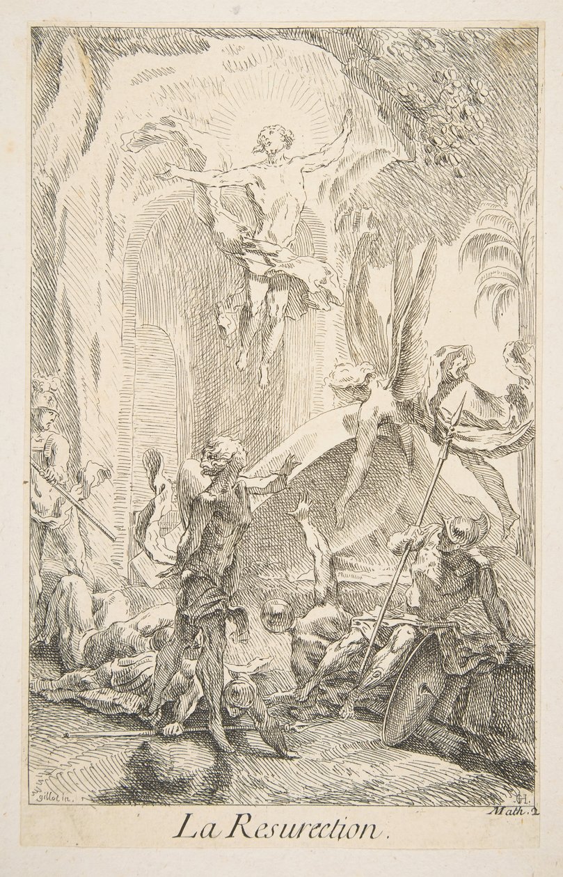 Zmartwychwstanie.n.d. Twórcy: Claude Gillot, Jacques Gabriel Huquier. autorstwa Claude Gillot, Jacques Gabriel Huquier