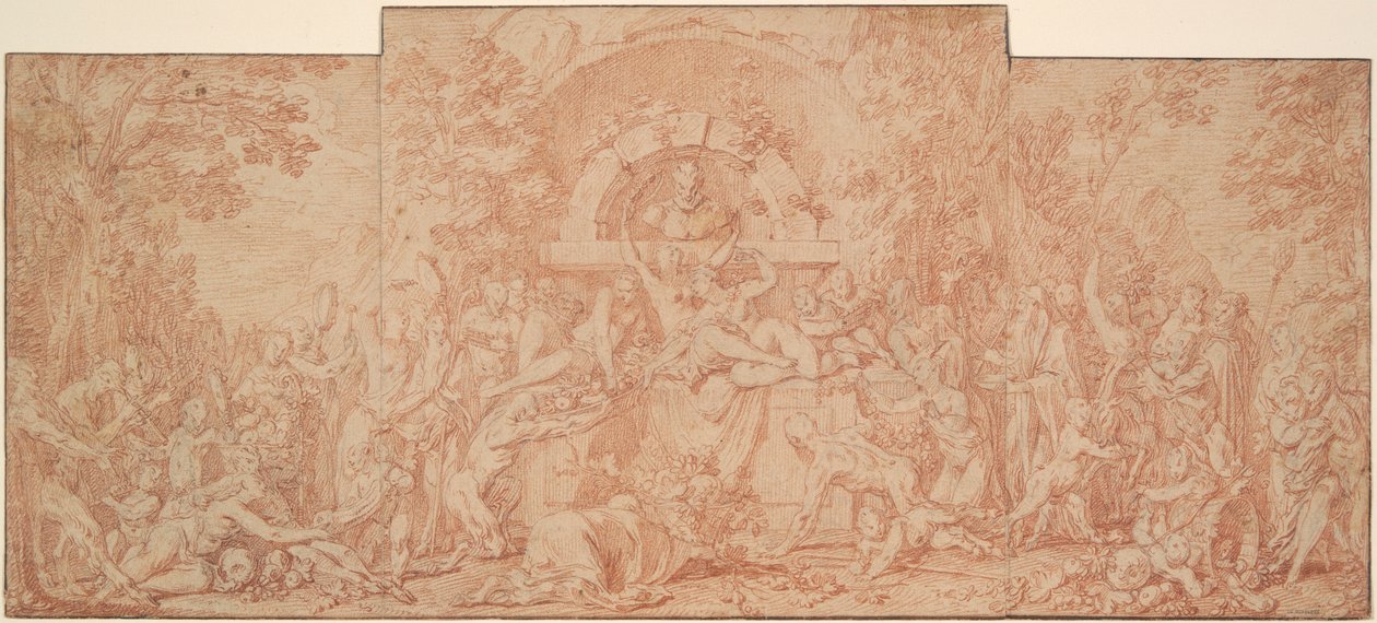 Studium na Święto Boga Pan (La Fete du Dieu Pan) autorstwa Claude Gillot