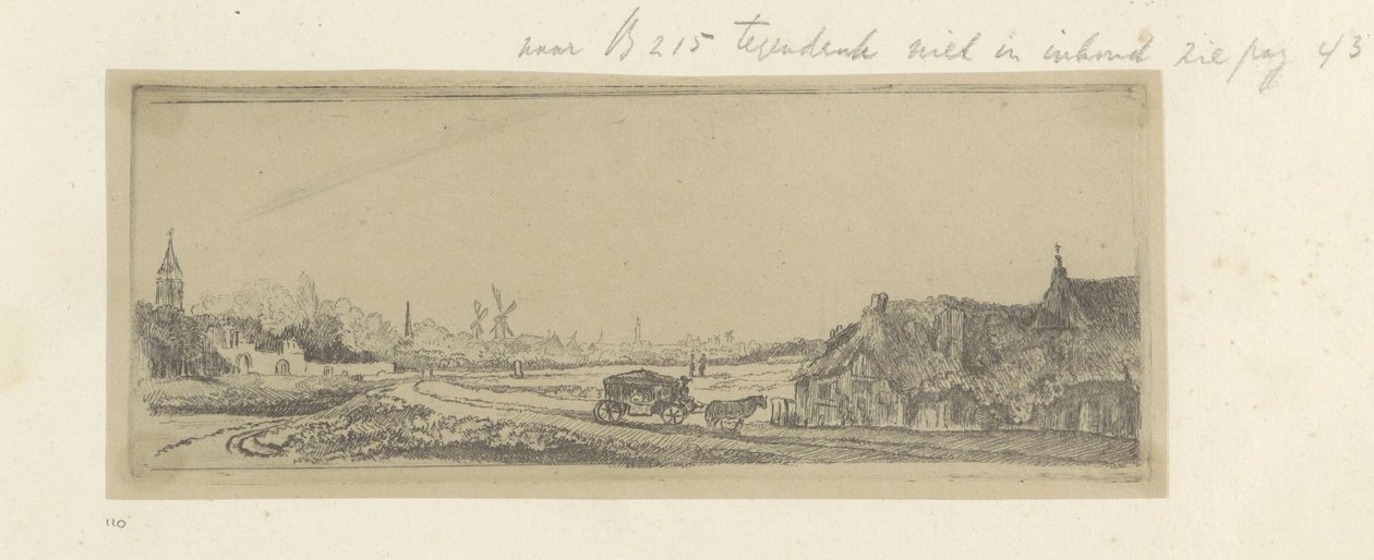 Landschap met een koets Kolekcja osiemdziesięciu pięciu oryginalnych grafik (tytuł serii) autorstwa Claude Henri Watelet