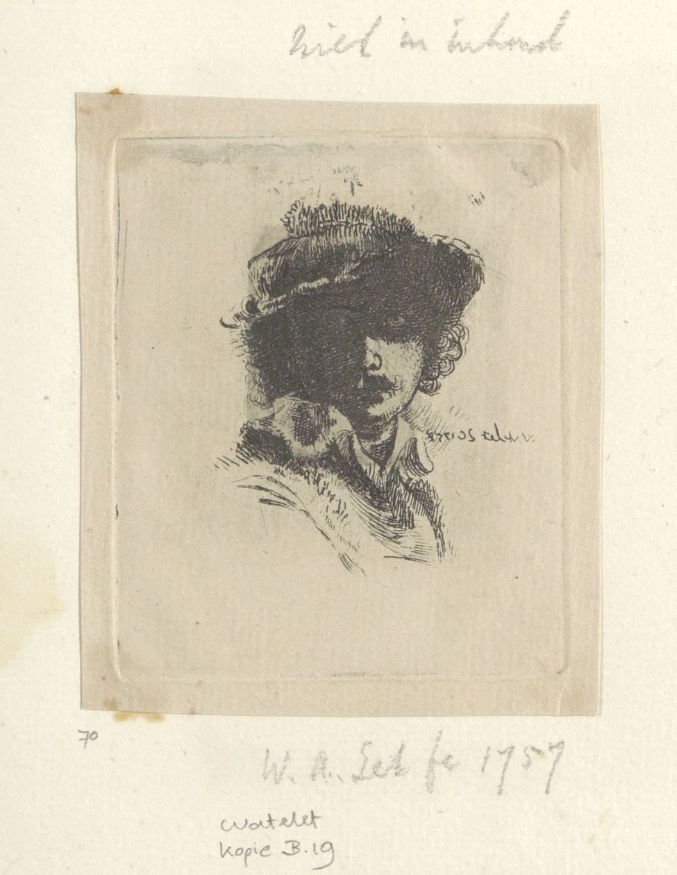 Zelfportret stawia Saskia: alleen Rembrandt Kolekcja osiemdziesięciu pięciu oryginalnych grafik (tytuł serii) autorstwa Claude Henri Watelet