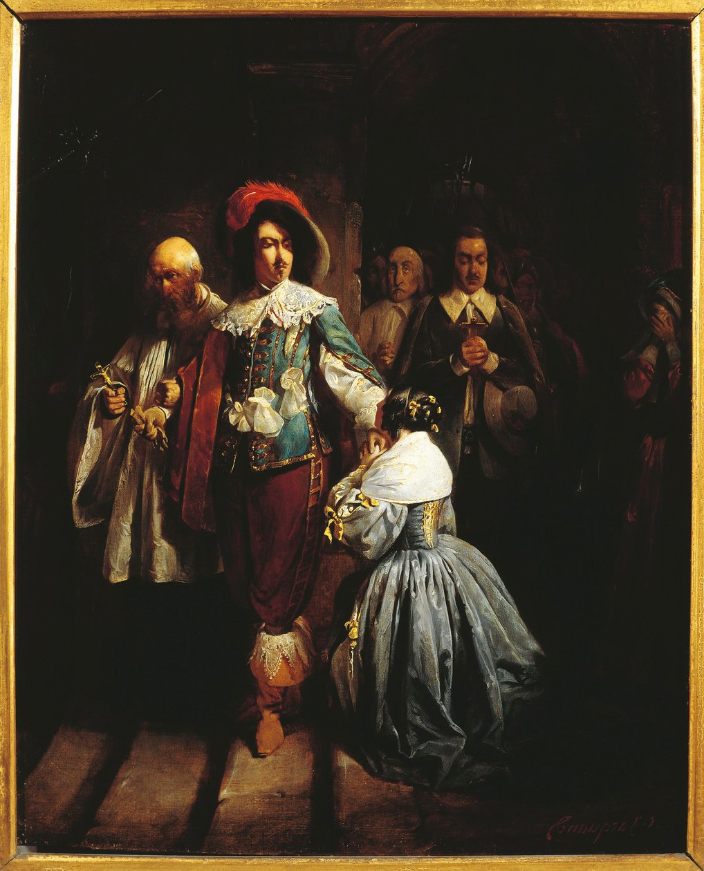 Karol I z Anglii (1600-1649) Prowadzony na śmierć. (olej na płótnie) autorstwa Claude Jacquand