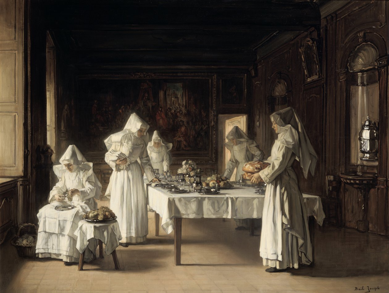 „Kolacja w Hospicjum Beaune”, Francja, koniec XIX i początek XX wieku autorstwa Claude Joseph Bail