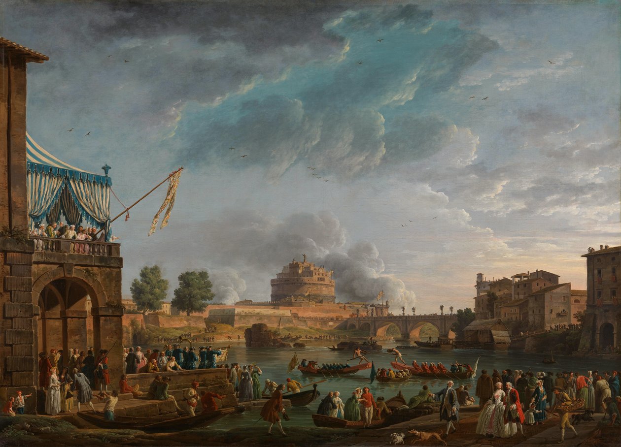 Zawody sportowe nad Tybrem autorstwa Claude Joseph Vernet