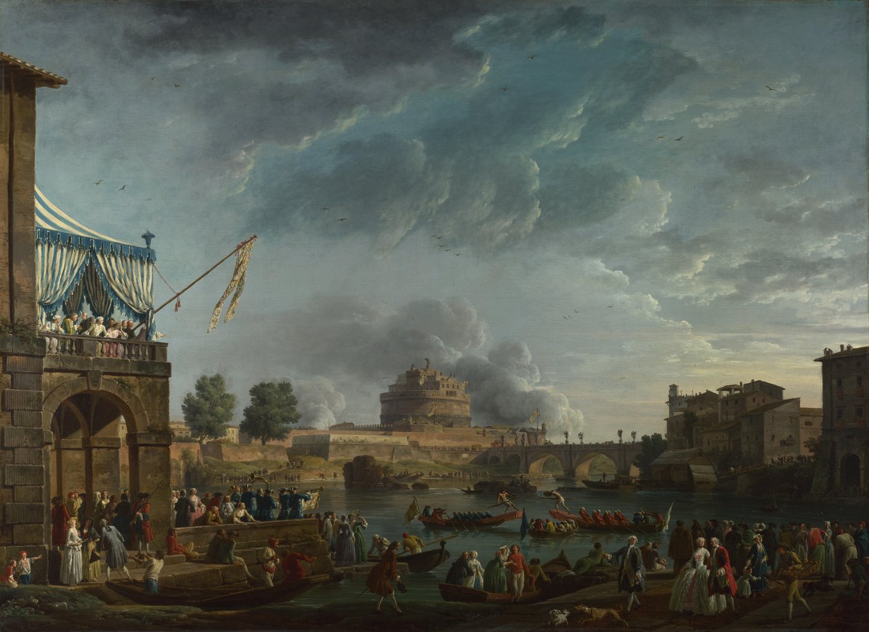 Zawody sportowe na Tybrze w Rzymie, 1750 autorstwa Claude Joseph Vernet