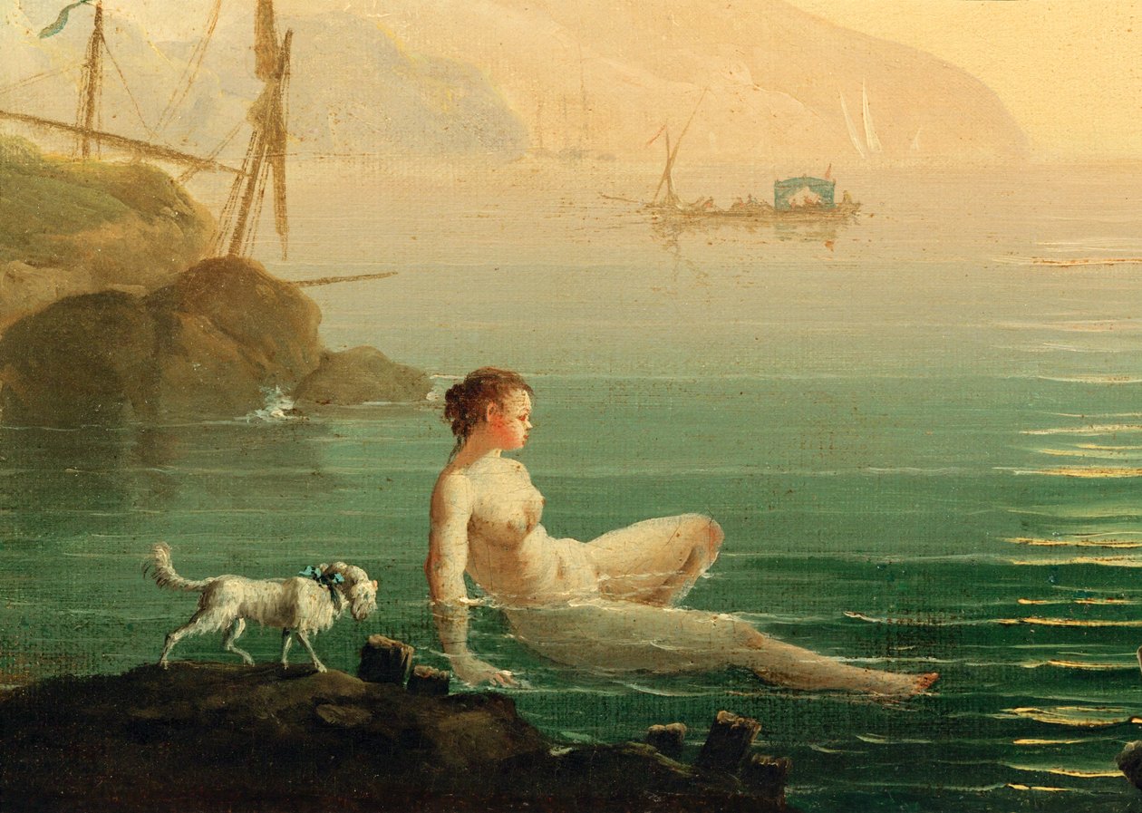 Kąpiące się dziewczyny nad brzegiem morza ... (obraz na płótnie) autorstwa Claude Joseph Vernet