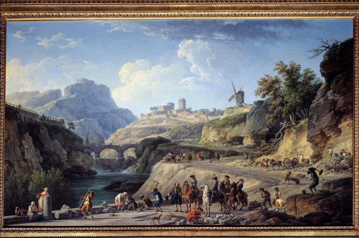Budowa dużej drogi Budowa drogi. Obraz Josepha Verneta (1714-1789) Nd. 0,97x1,62m. autorstwa Claude Joseph Vernet