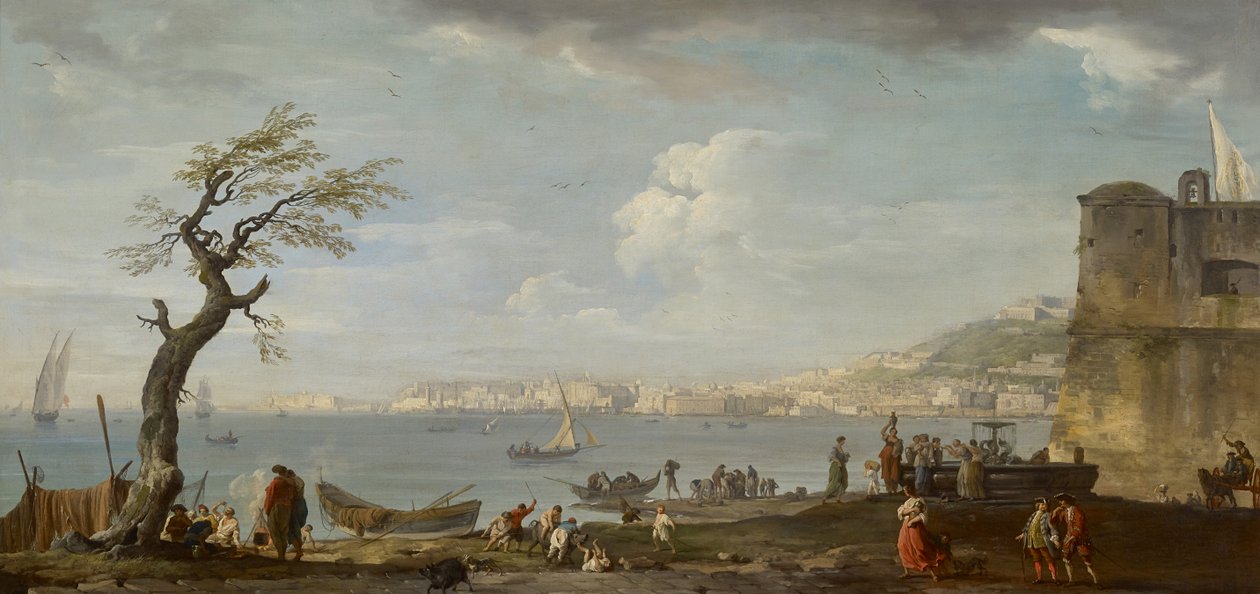 Neapol, widok na zatokę od północy, ok. 1742 (olej na płótnie) autorstwa Claude Joseph Vernet