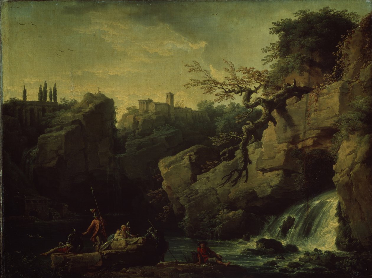 Pejzaż romantyczny Pejzaż w smaku Salvatore Rosa, 1746 autorstwa Claude Joseph Vernet