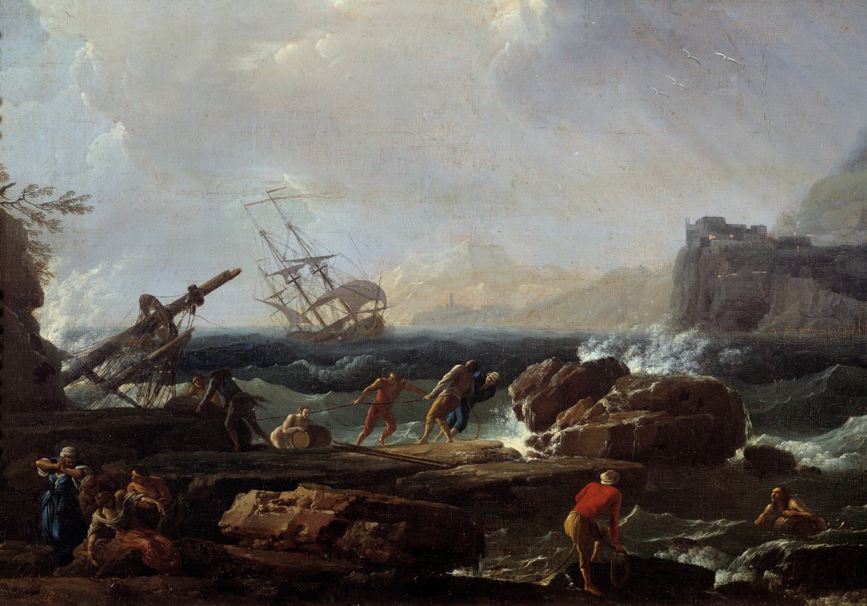 Scena wraku statku Obraz Josepha Verneta (1714-1789) XVIII w. Montpellier, Musee Fabre autorstwa Claude Joseph Vernet