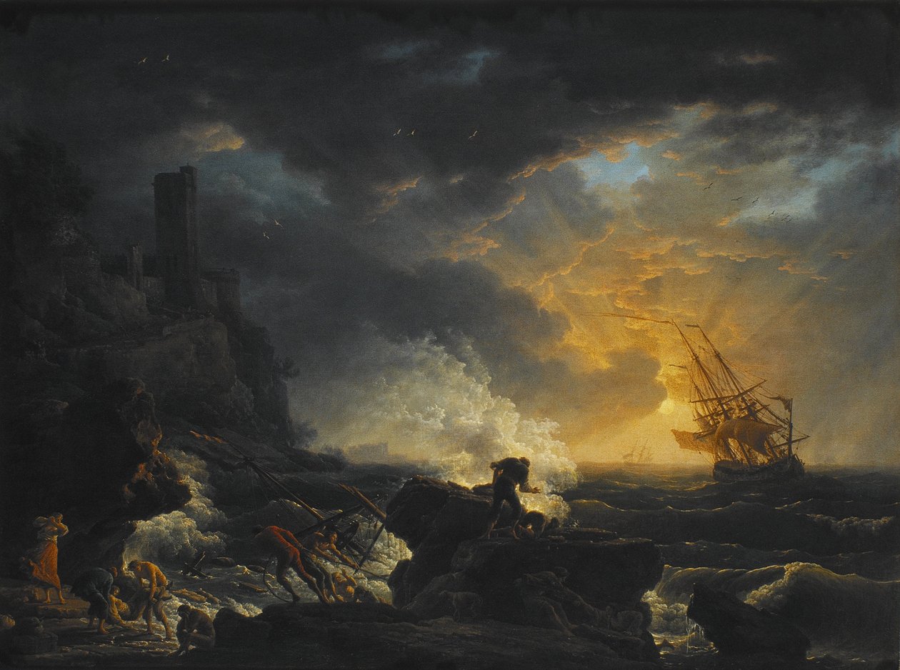 Wrak statku, druga połowa XVIII wieku. autorstwa Claude Joseph Vernet