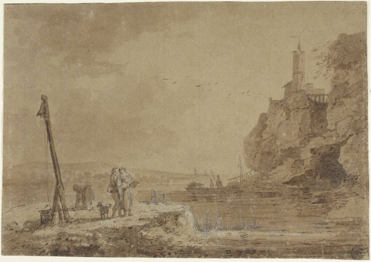 Mały port pod klifami autorstwa Claude Joseph Vernet