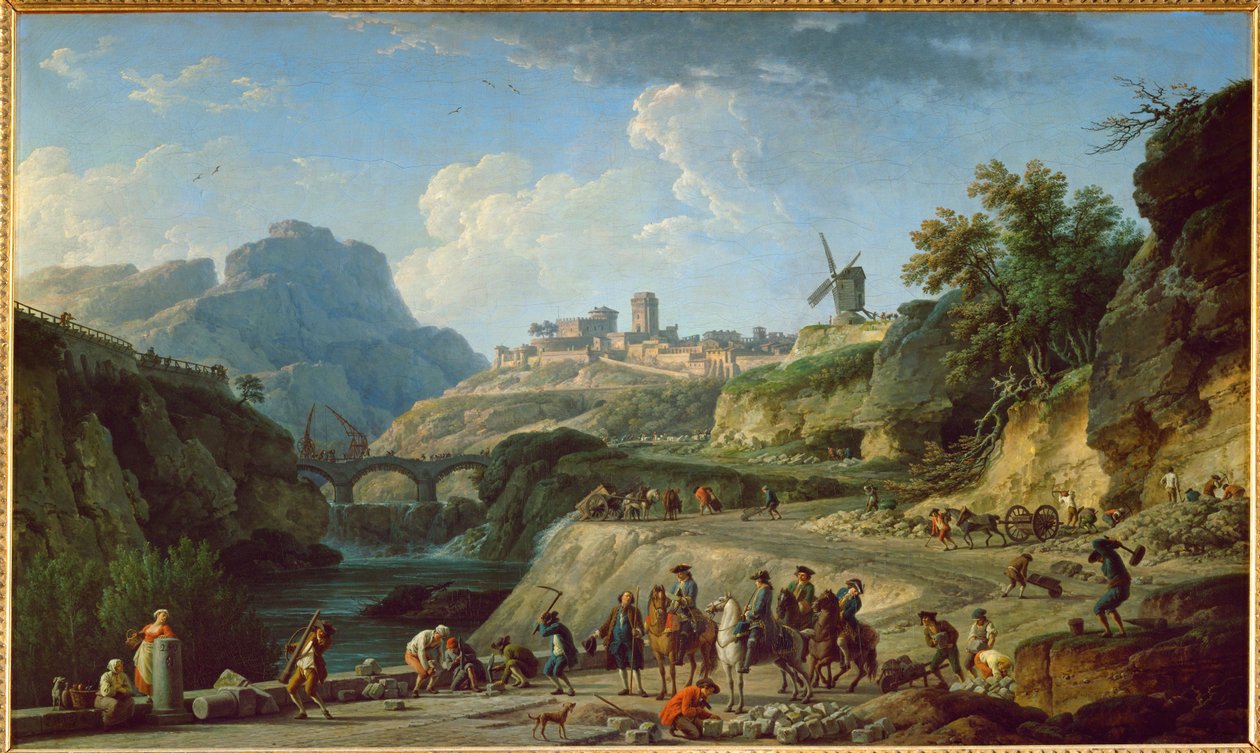 Budowa ważnego szlaku handlowego pod rządami Ludwika XVI ... autorstwa Claude Joseph Vernet