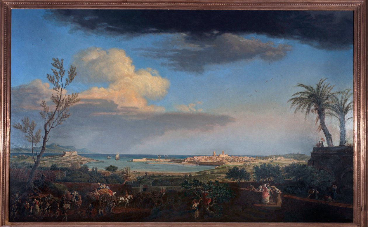 Port Antibes w Prowansji widziany z wybrzeża ziemi autorstwa Claude Joseph Vernet