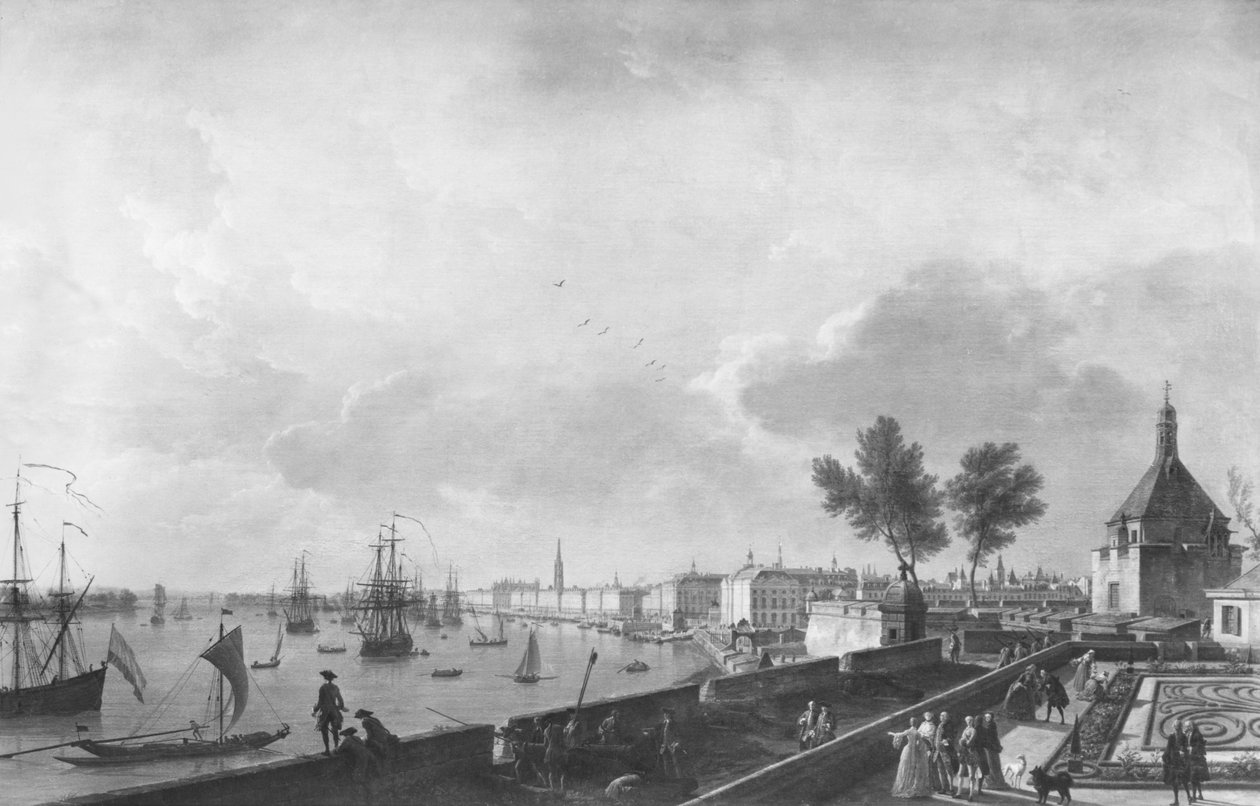 Widok na Port Bordeaux widziany z Chateau Trompette autorstwa Claude Joseph Vernet