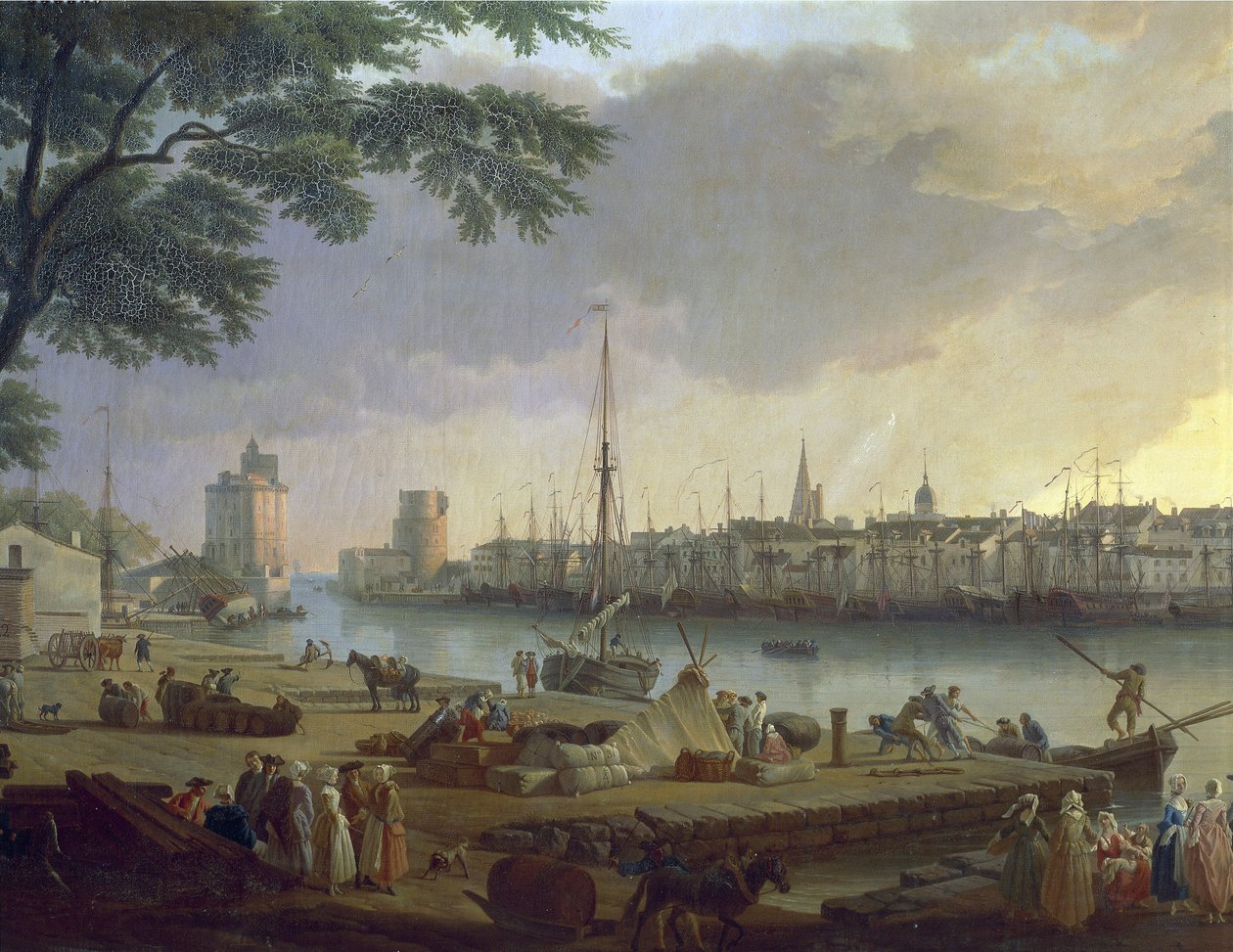 Widok portu w La Rochelle, obraz Josepha Verneta (1714-1789), detal autorstwa Claude Joseph Vernet