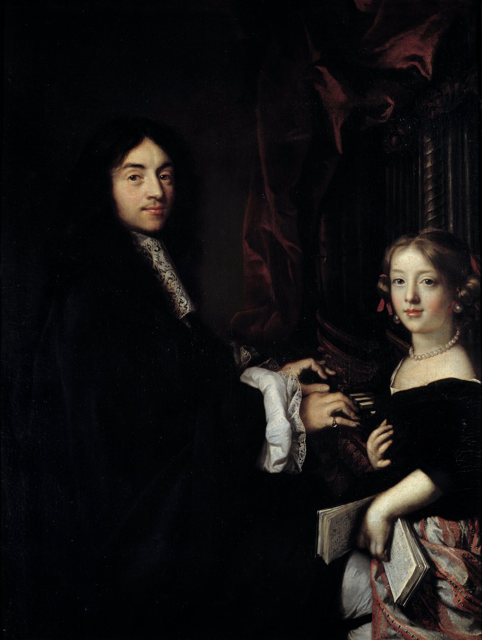 Portret organisty Charlesa Couperina (1638-1679) z córką malarza Obraz Claude