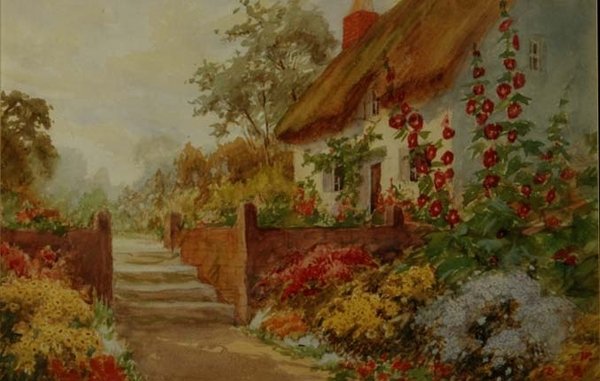 Scena w ogrodzie domowym autorstwa Claude Leighton Fisher