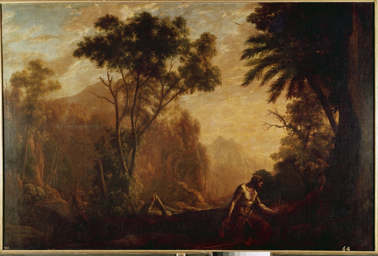 Pejzaż ze św. Onufrego (olej na płótnie, ok. 1638) autorstwa Claude Lorrain