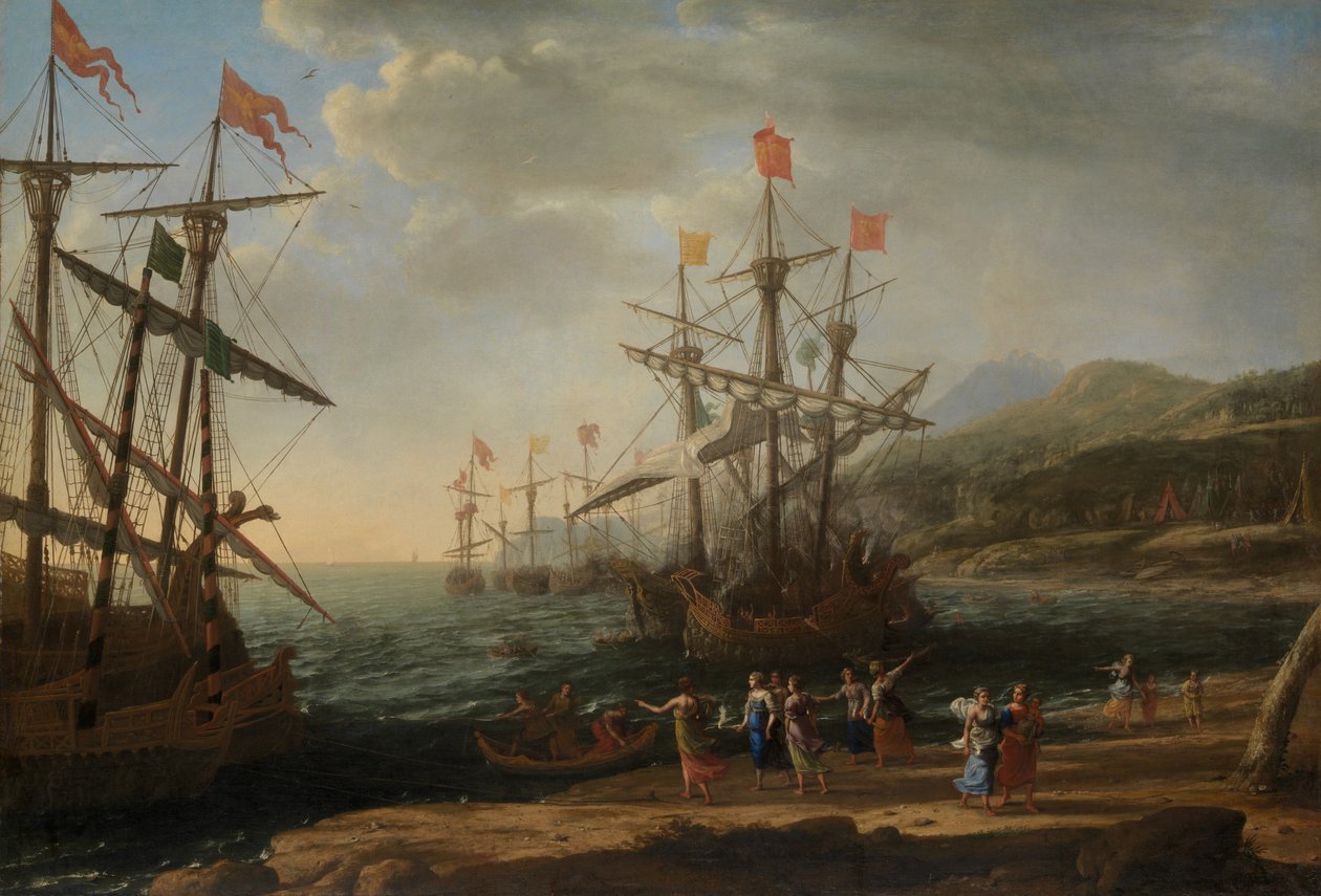 Trojanki podpalają swoją flotę, ok. 1643 (olej na płótnie) autorstwa Claude Lorrain