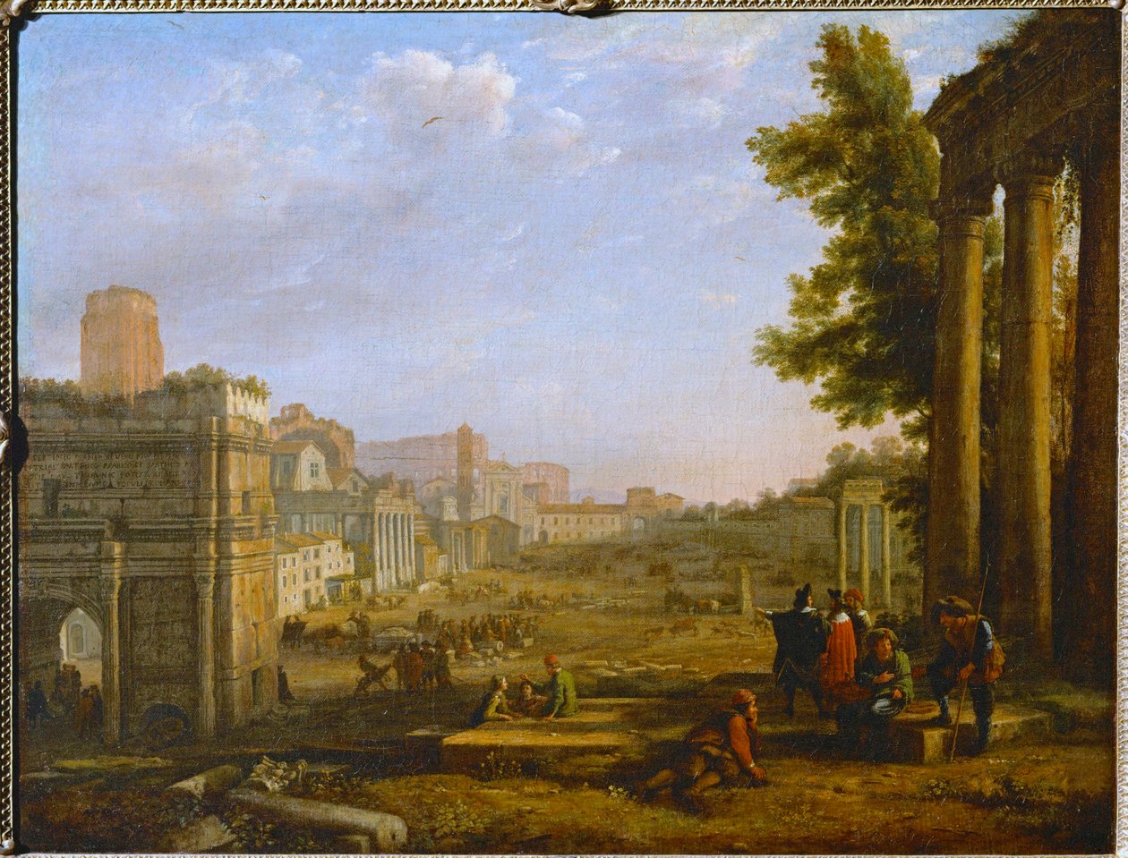 Vue du Campo Vacino - Widok na Campo Vacino, Rzym 1636 ... autorstwa Claude Lorrain (1600 82)