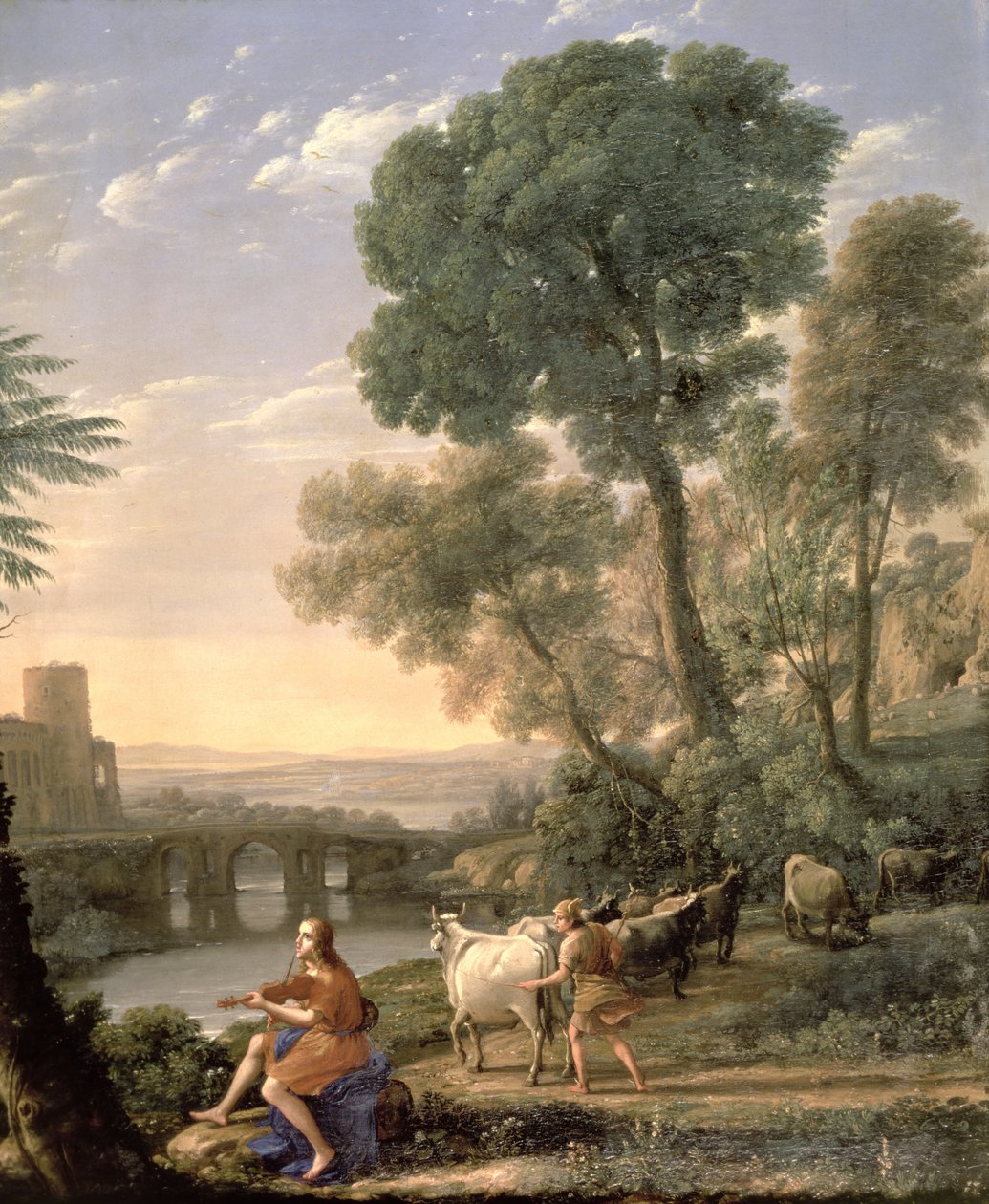 Krajobraz z Apollem pilnującym stad Admetusa autorstwa Claude Lorrain (1600 82)