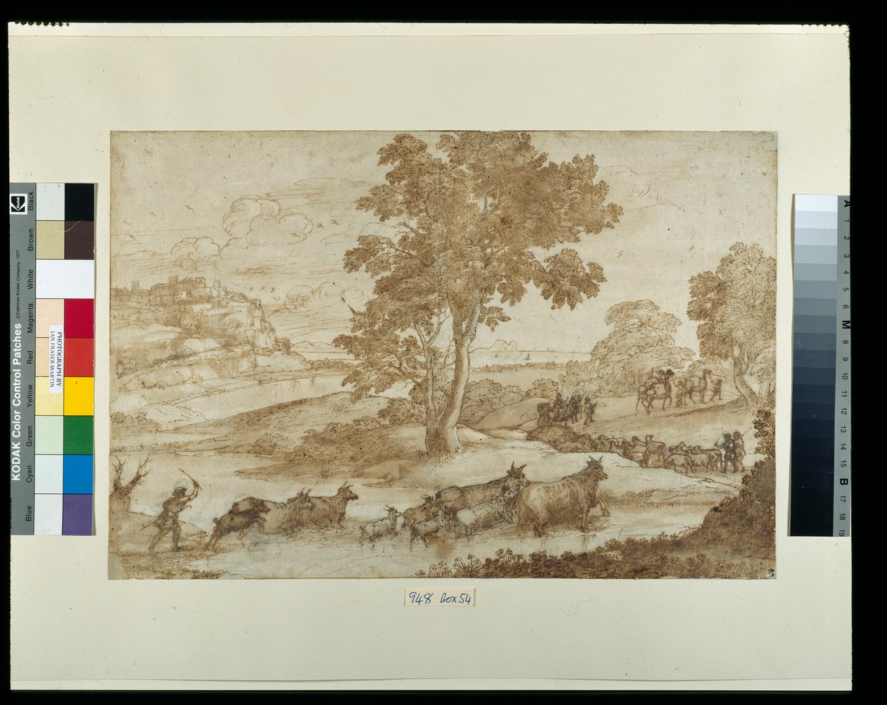 Krajobraz z podróżą Jakuba (pióro i tusz z praniem na papierze) autorstwa Claude Lorrain
