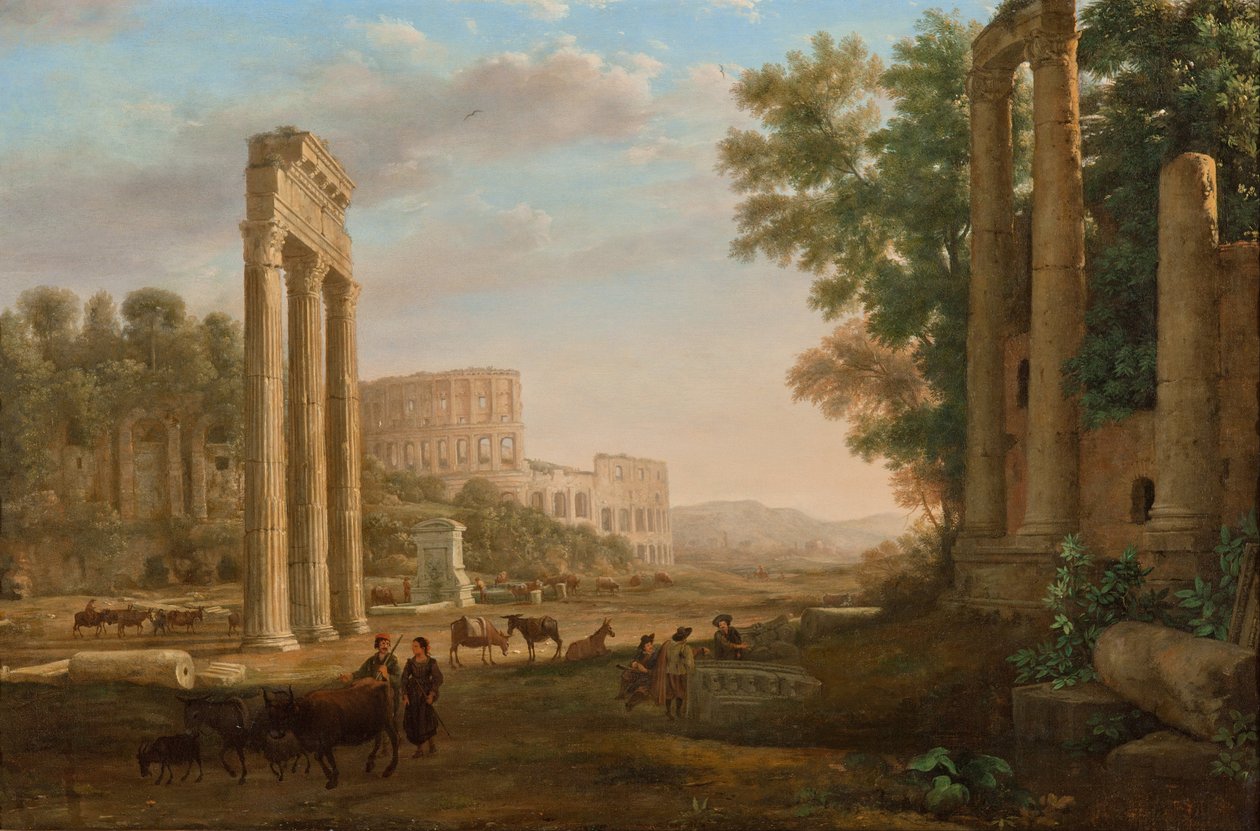 Capriccio z ruinami Forum Romanum autorstwa Claude Lorrain