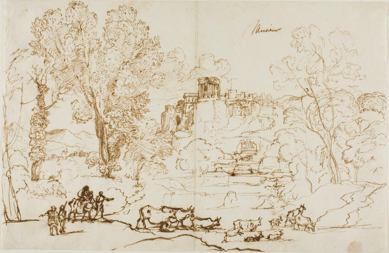 Klasyczny krajobraz - Tivoli autorstwa Claude Lorrain