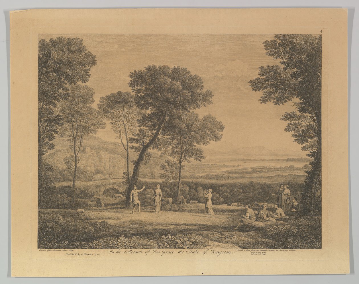Taniec pod drzewami Krajobraz z tańcem wiejskim, 1742. autorstwa Claude Lorrain