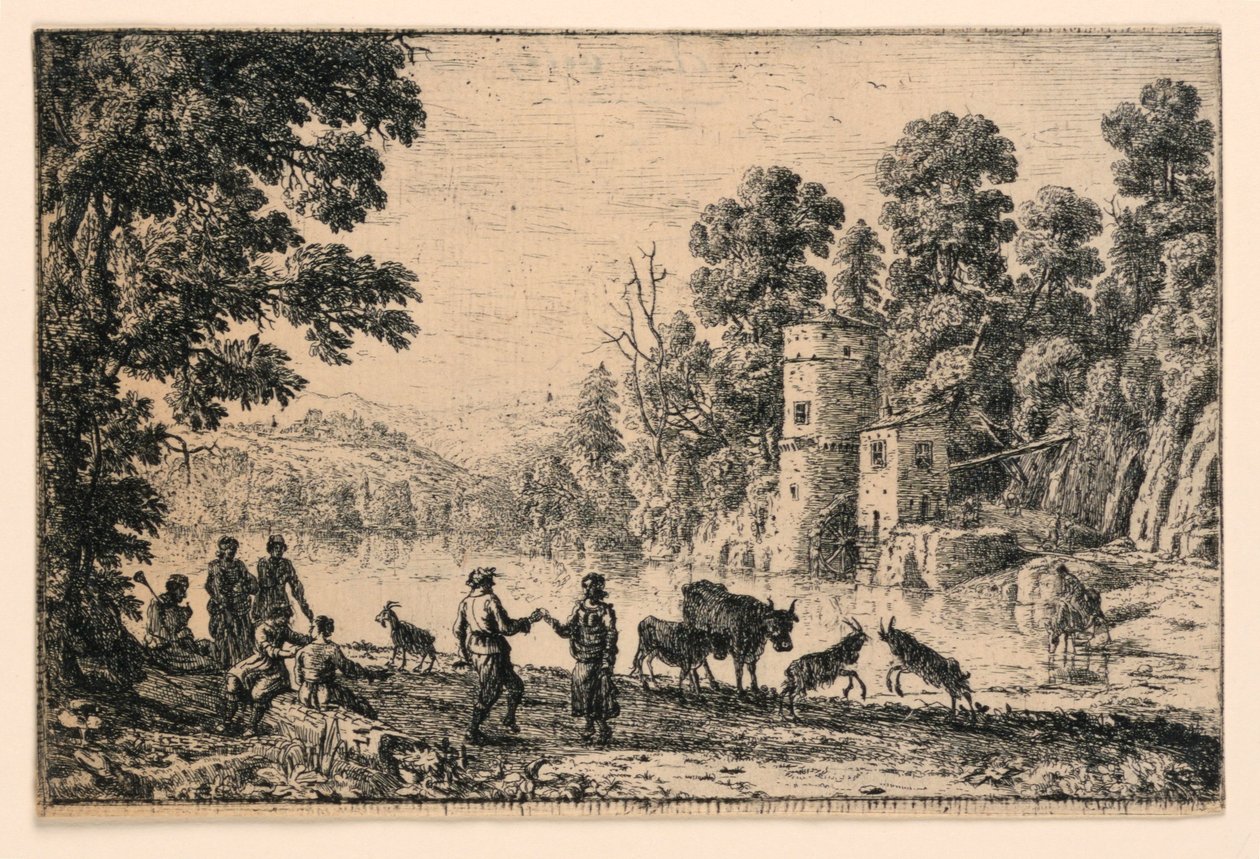 Taniec na brzegu rzeki autorstwa Claude Lorrain